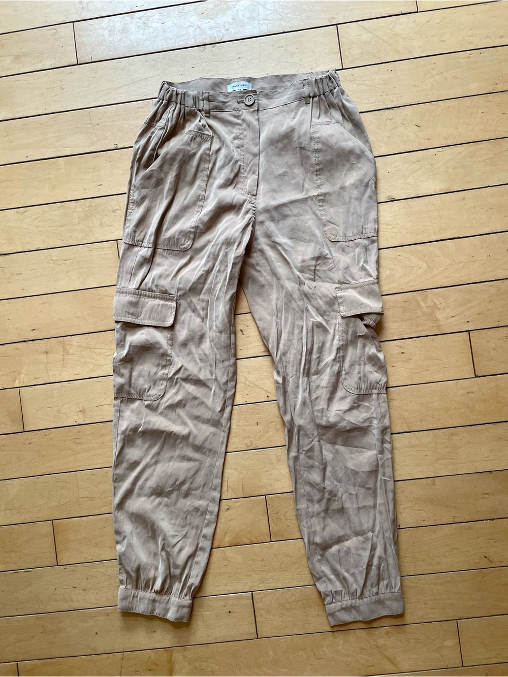 Max Studio Beige High-Rise Button Waist Pants